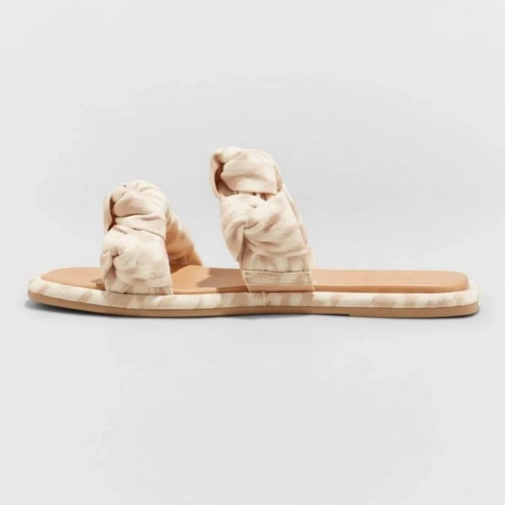 Women's Meg Knotted Slide Sandals - Universal Thread™ Almond Size 8.5